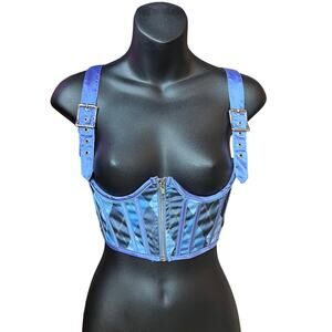 Dolls Kill Poster Grl Learn The Ropes Argyle Bustier XS NWT